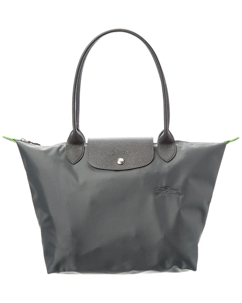Longchamp Le Pliage Green Medium Canvas Tote Grey