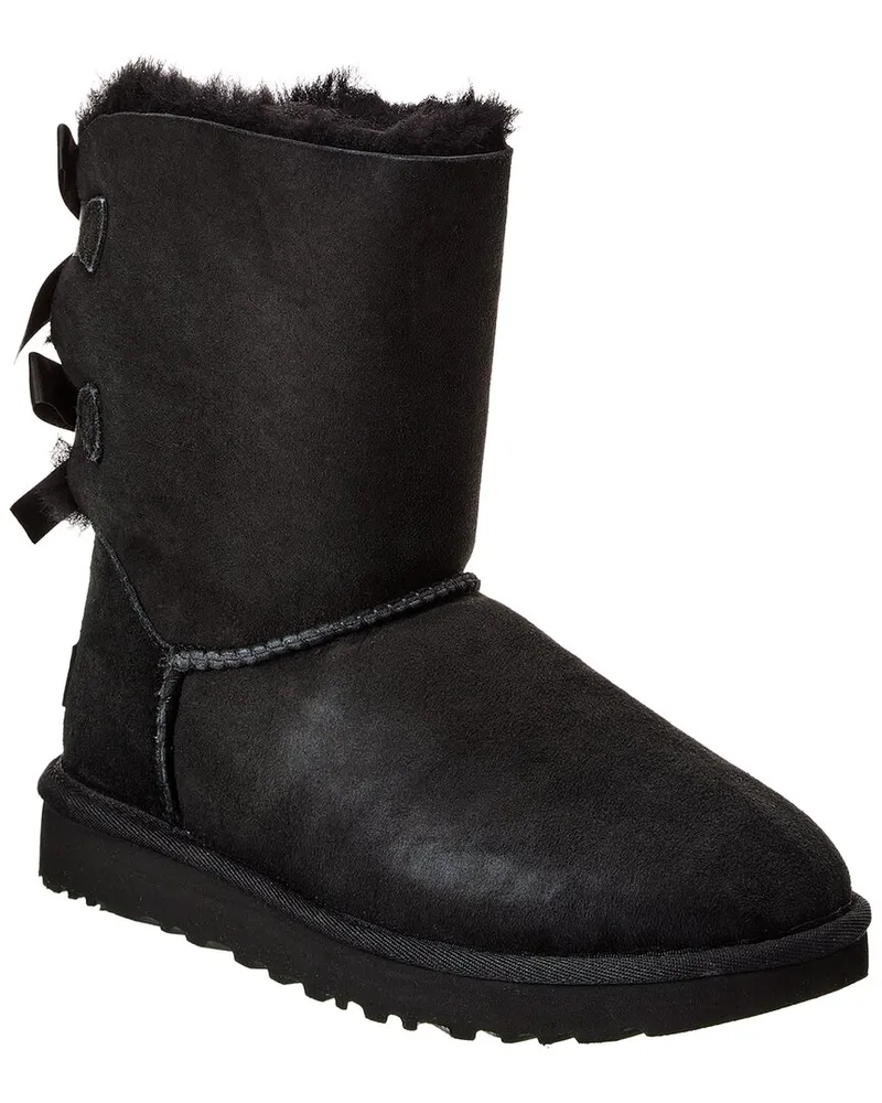 UGG Bailey Bow II Suede & Shearling Boot Black
