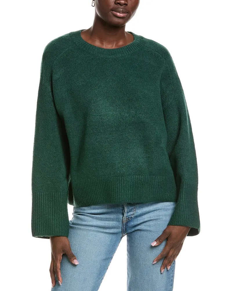 Vince Camuto Raglan Wide Sleeve Sweater Green