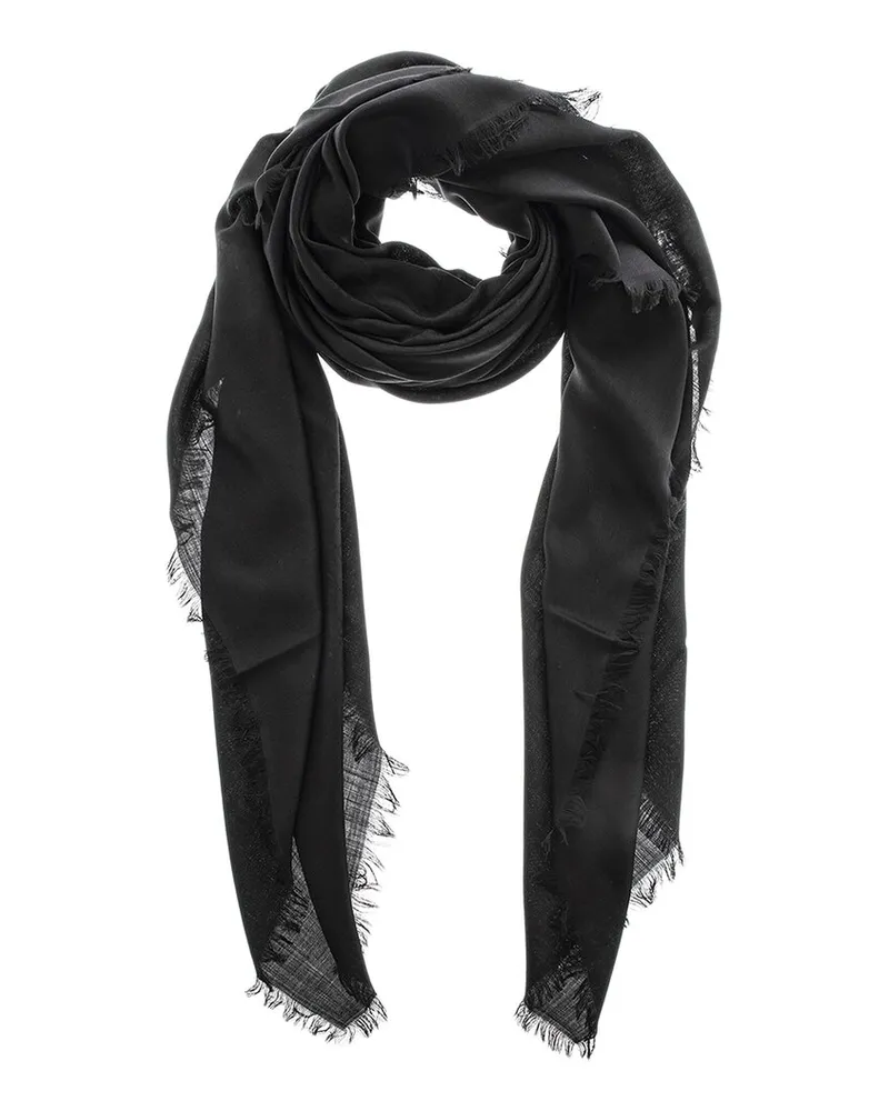 Gucci GG Oversized Wool & Silk-Blend Scarf Black