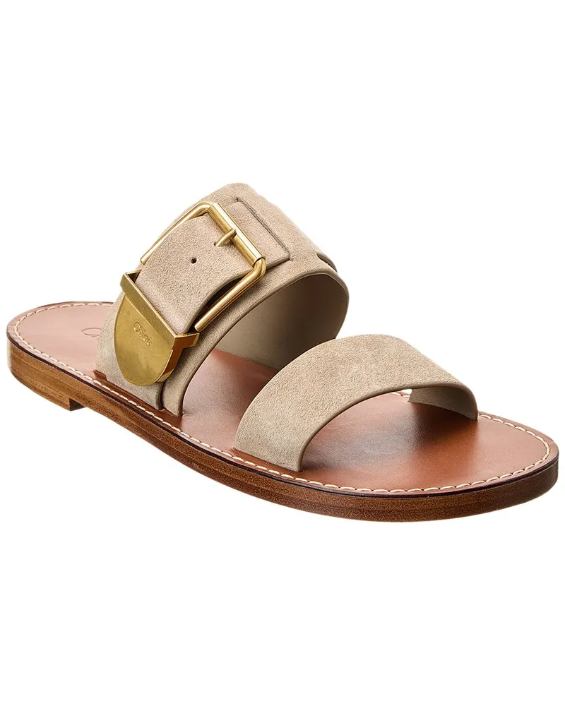 Chloé Rebecca Double Strap Suede Sandal Nocolor