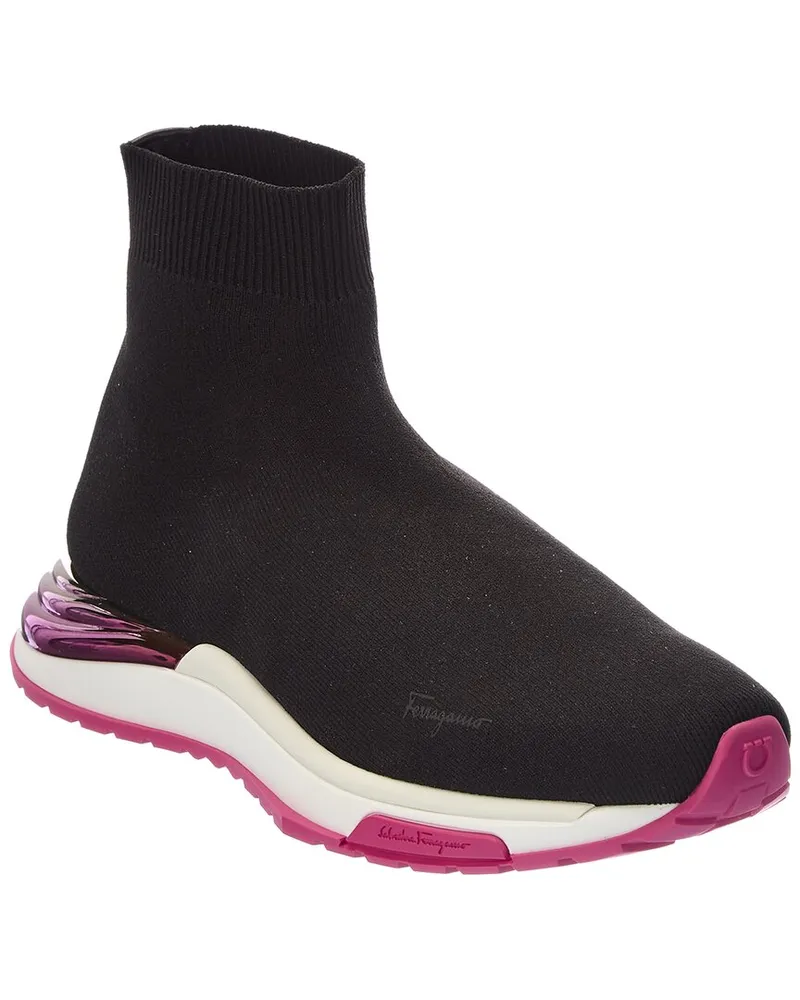 Ferragamo Ninette Knit Sock Sneaker Black