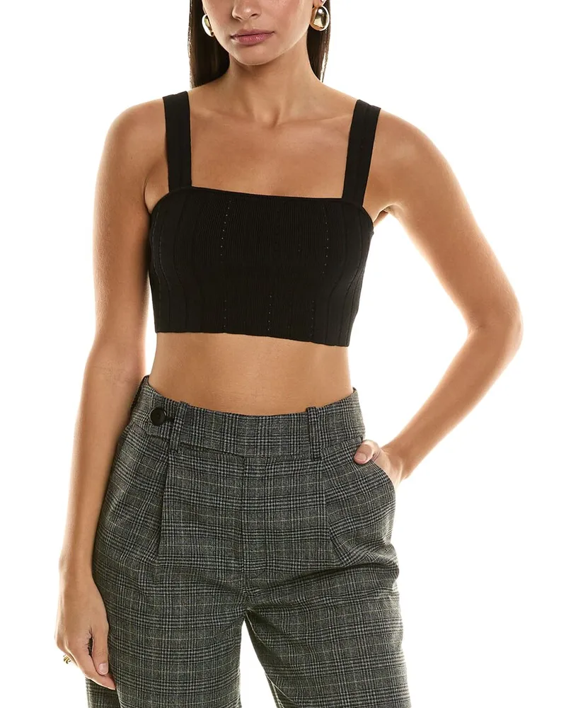 Proenza Schouler White Label Pointelle Rib Bralette Black