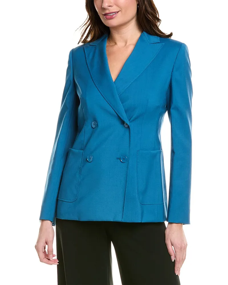 Max Mara Nervoso Wool Blazer Blue