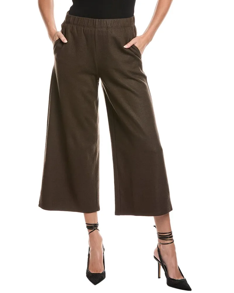 Eileen Fisher Petite Felted Wool Wide Leg Pant Nocolor
