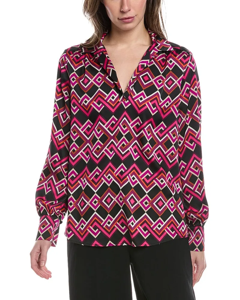 Joseph Ribkoff Open Placket Blouse Purple