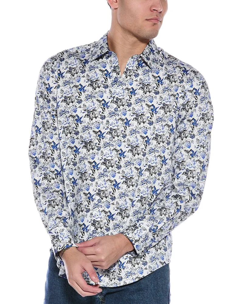 Robert Graham Valdez Classic Fit Woven Shirt Blue