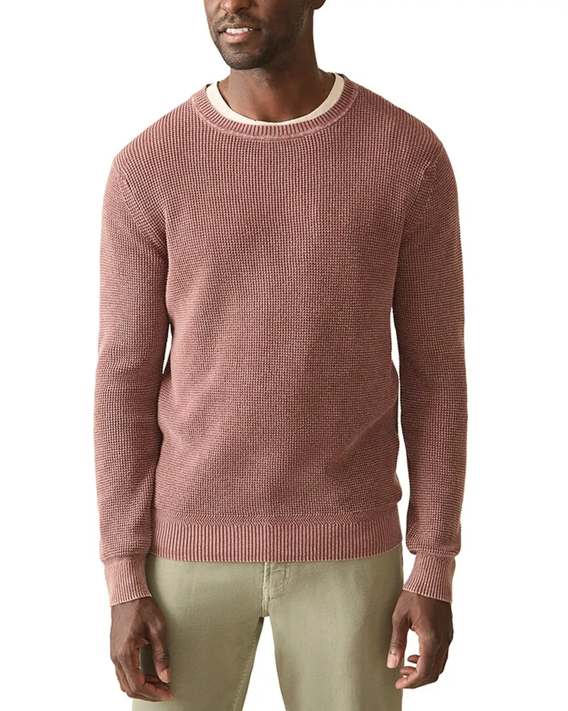 Faherty Sunwashed Crewneck Sweater Purple