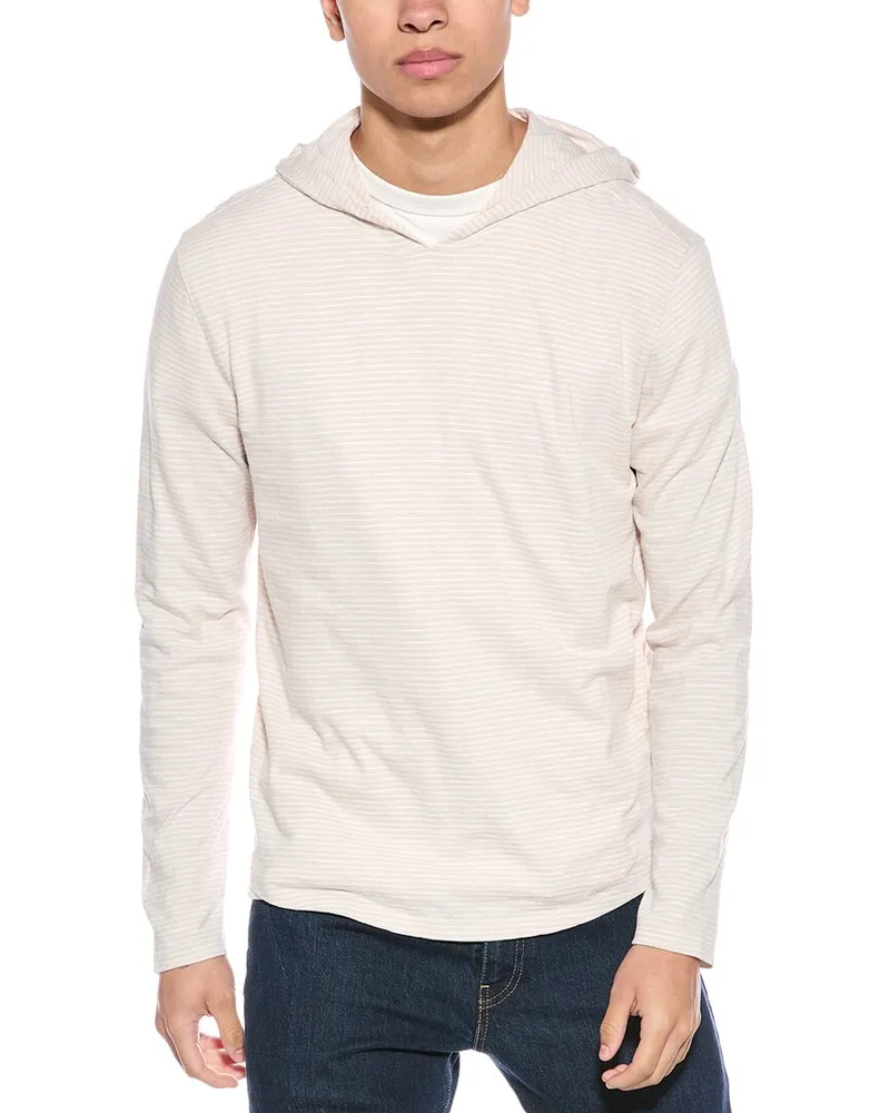 Vince Striped Hoodie Beige