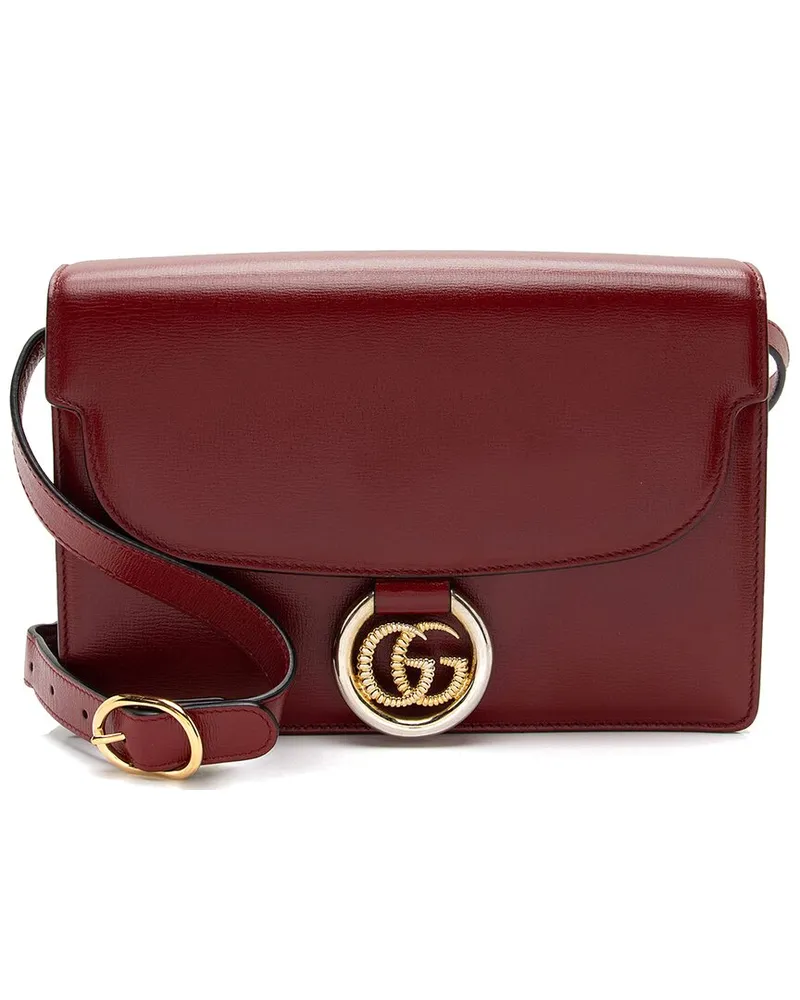 Gucci Red Leather GG Ring Shoulder Bag (Authentic Pre-Loved Nocolor