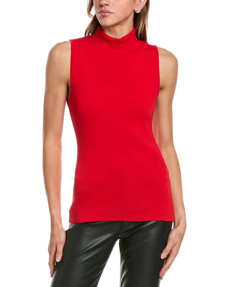 BCBGMAXAZRIA Mock Neck Pullover Red