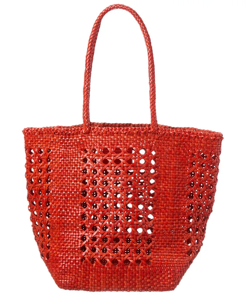 Dragon Diffusion Grace Cannage Leather Tote Red