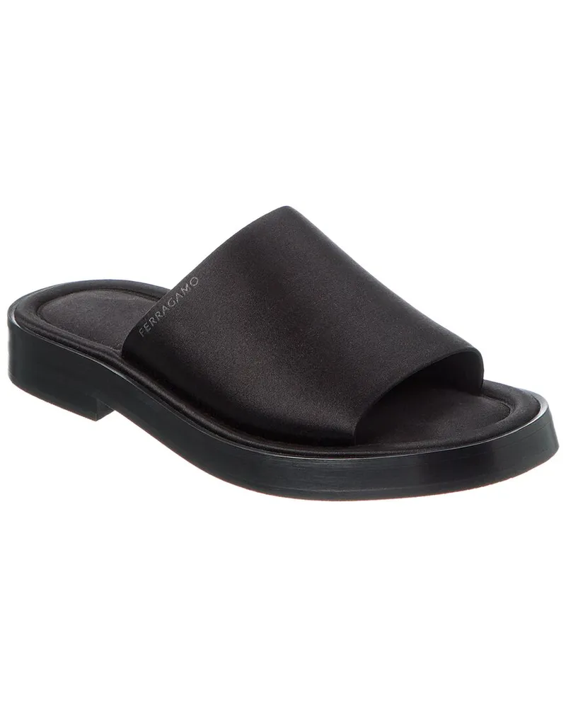 Ferragamo Giunone Satin Sandal Black