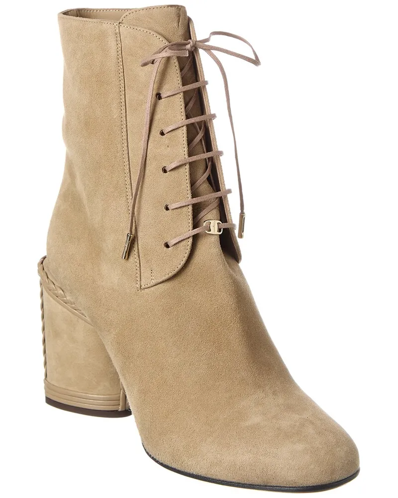 Ferragamo Chana Suede Bootie Brown