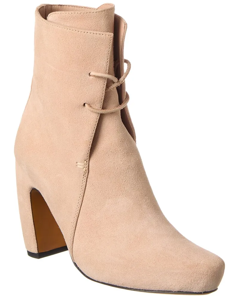 Lanvin Laced Suede Bootie Pink