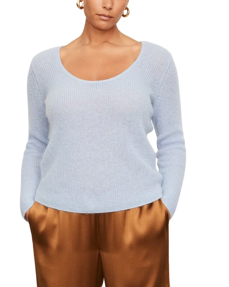 Vince Plus Scoop Neck Mohair & Wool-Blend Pullover Nocolor