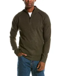 NAADAM Wool & Cashmere-Blend 1/4-Zip Mock Sweater Green