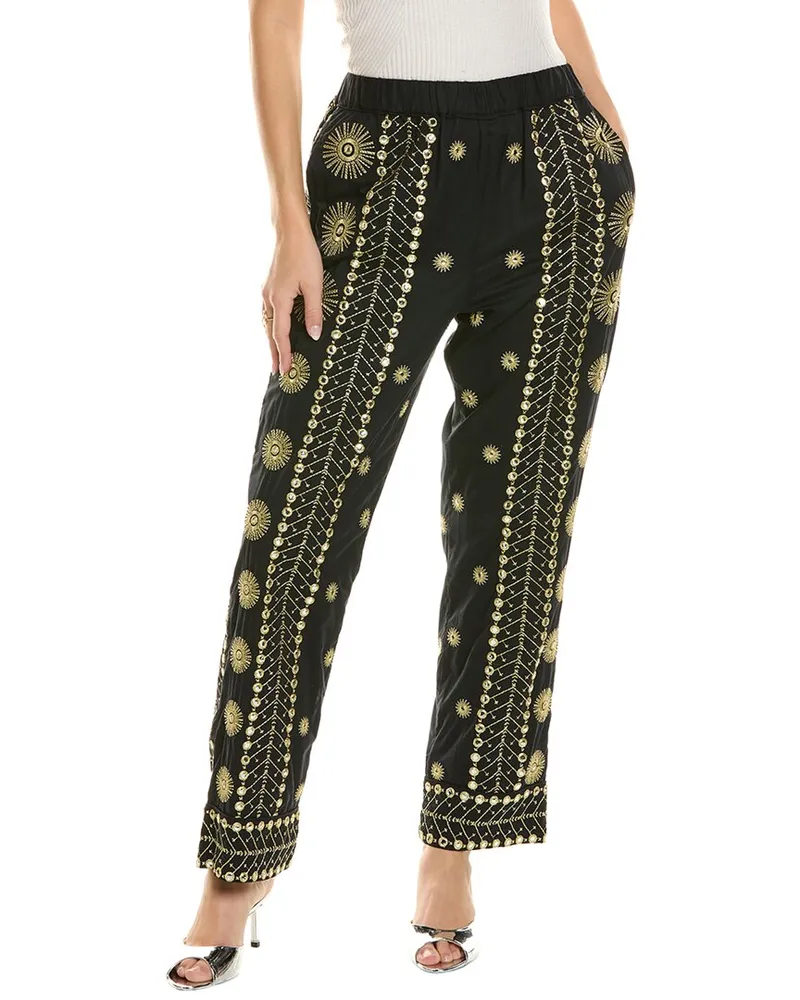 FARM Rio Sun Embroidered Pant Black