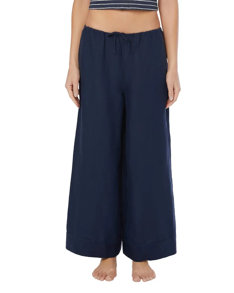 Onia Air Linen-Blend Wide Leg Drawstring Pant Nocolor
