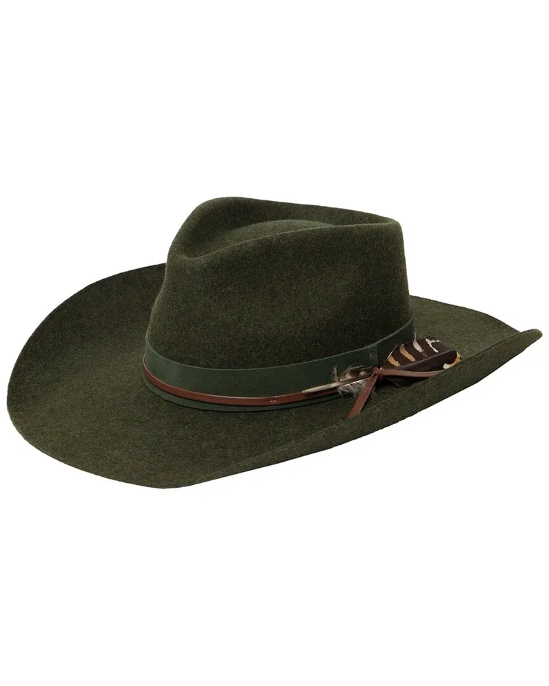 Frye Pinch Crown Wool Cowboy Hat Green