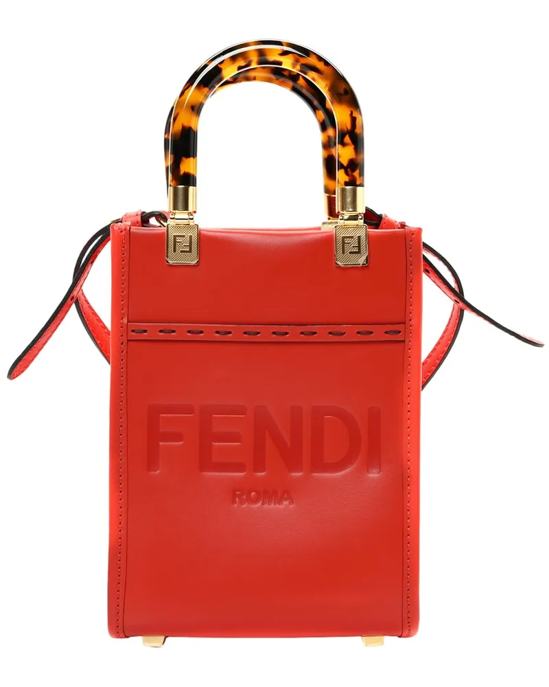 Fendi Papavero Vitello King Leather Mini Fendi Sunshine Shopper Tote  (Authentic Pre-Loved Nocolor