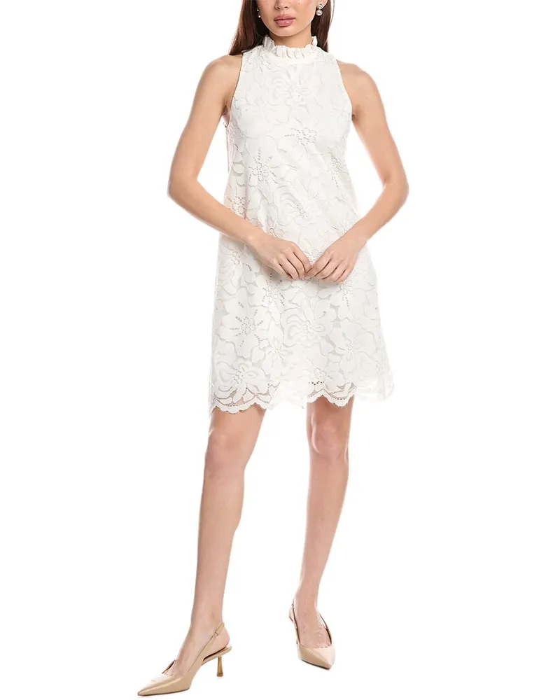 Anne Klein Allover Lace Shift Dress White