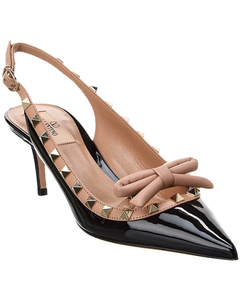 Valentino Garavani Rockstud 60 Patent Slingback Pump Black