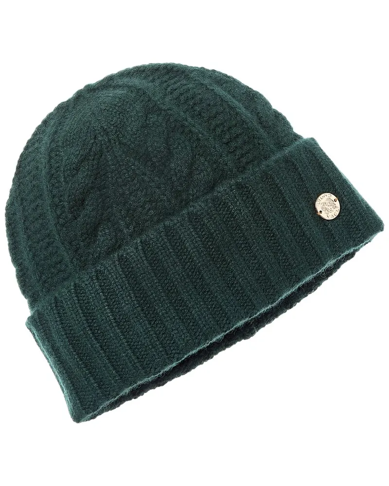 Bruno Magli Chunky Cable Cuffed Cashmere Hat Green