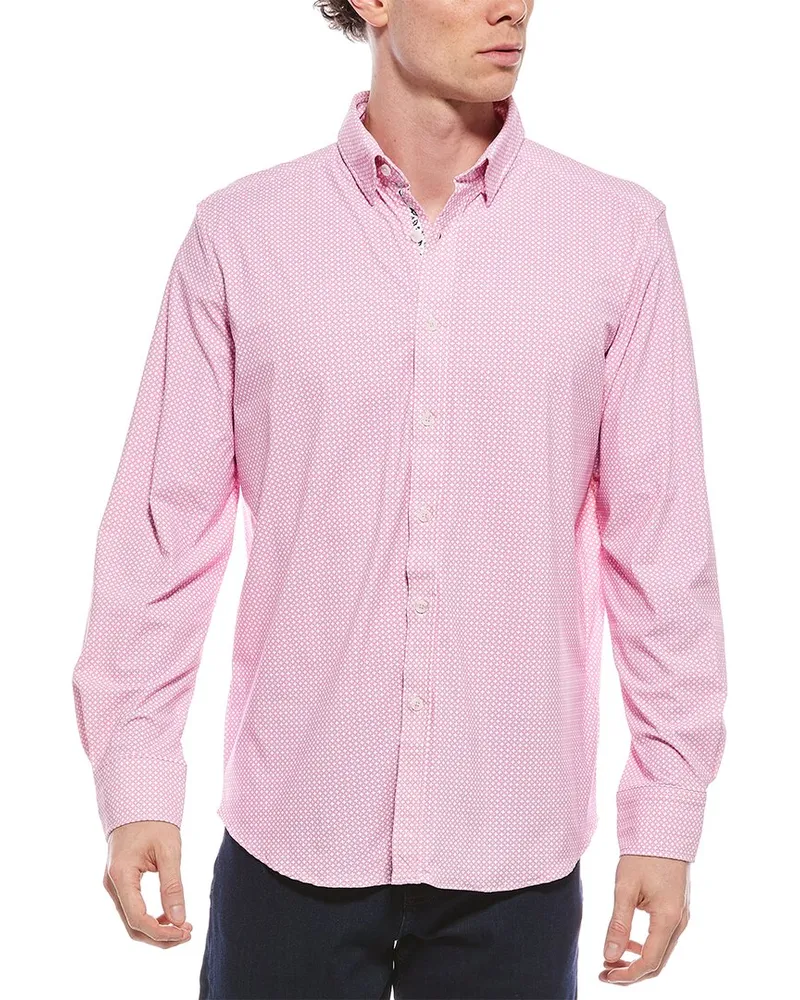 Robert Graham Galvan Classic Fit Woven Shirt Pink