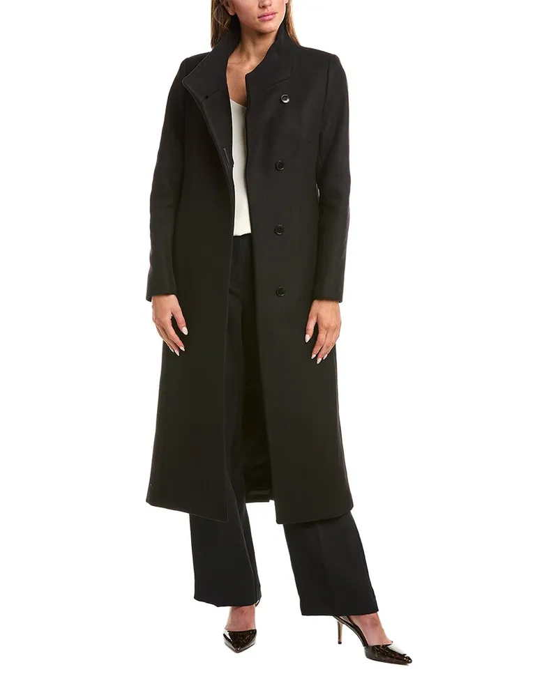 Reiss Nrd Mischa Wool-Blend Long Length Coat Black