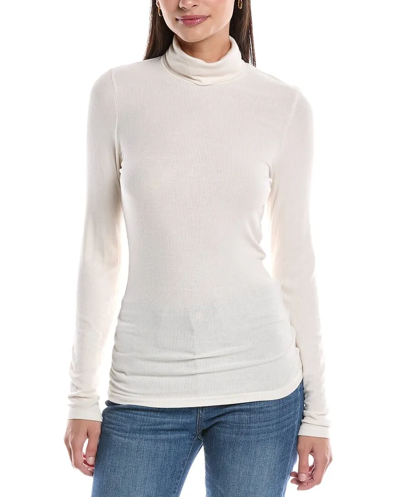 Michael Stars Gail Turtleneck Top White