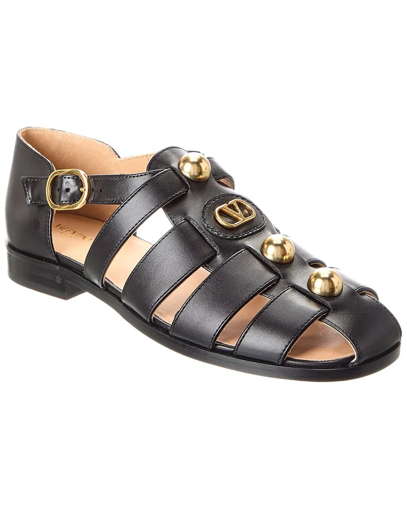 Valentino Garavani VLogo Leather Sandal Black
