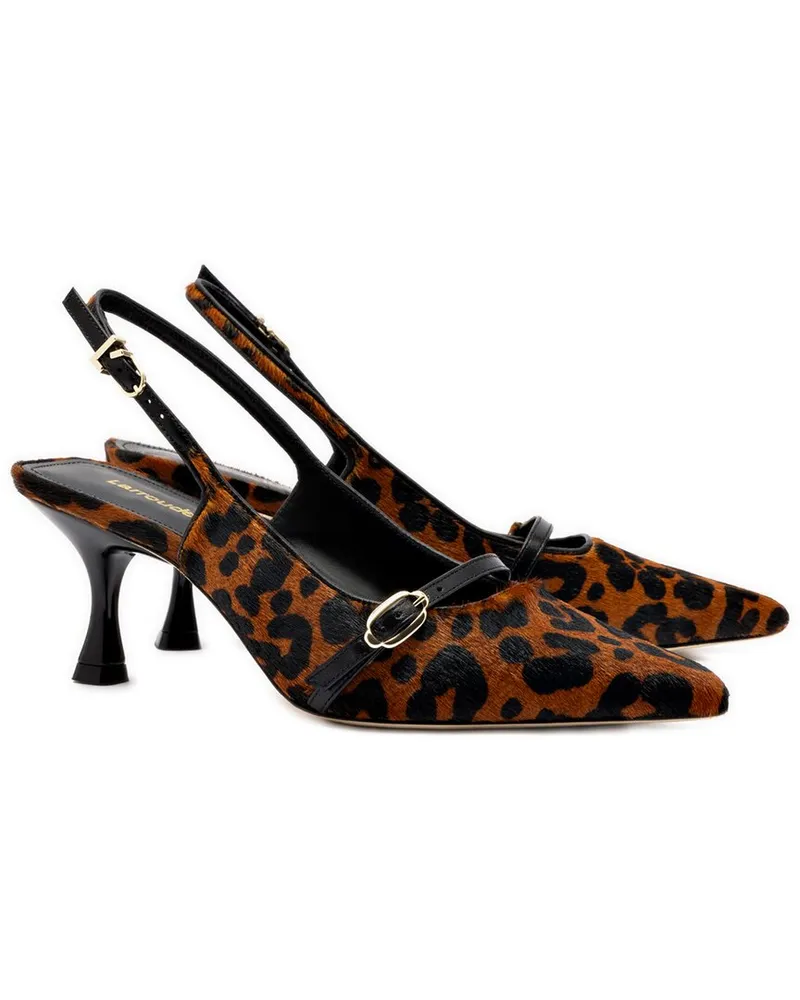 Larroude Ines Leather Pump Beige