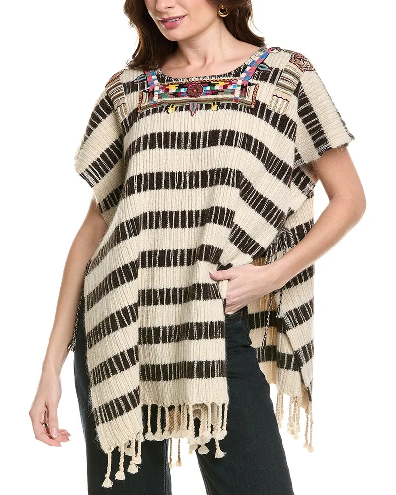 Valentino Garavani Wool & Alpaca-Blend Poncho Beige