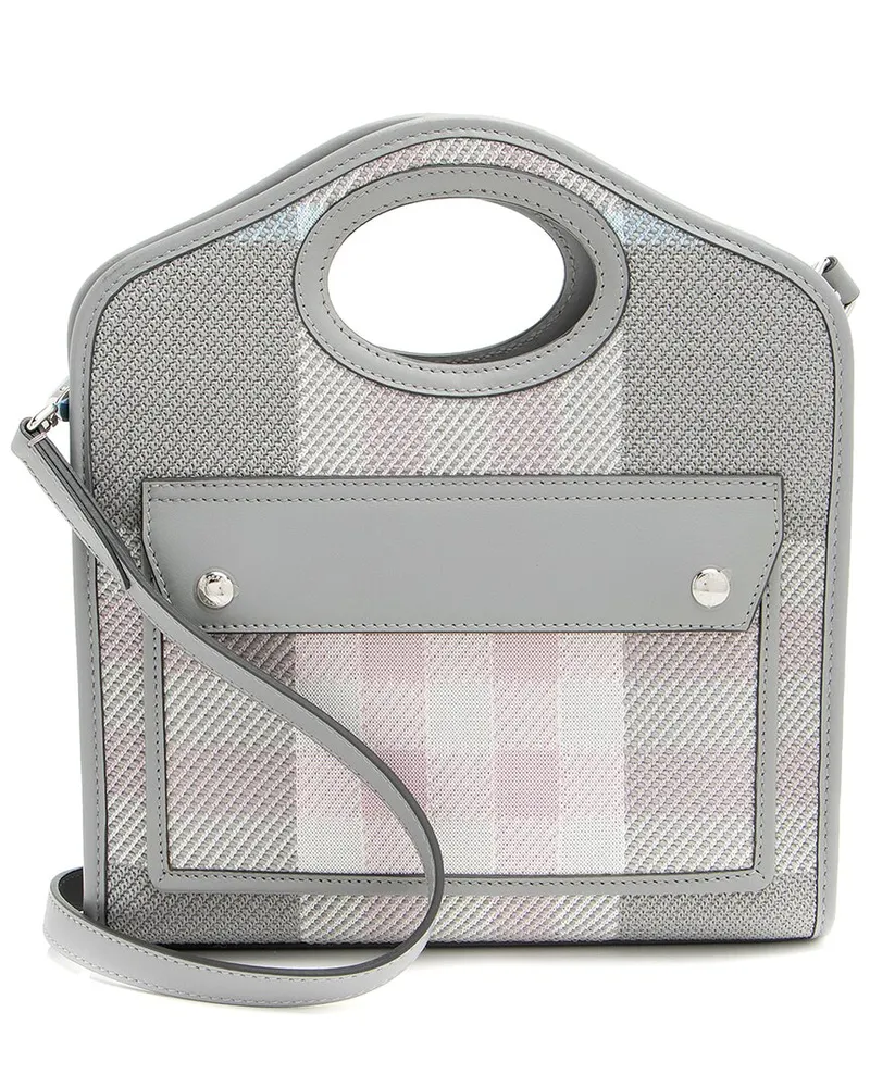 Burberry Grey, Pink Canvas & Leather Mini Pocket Tote (Authentic Pre-Loved Nocolor