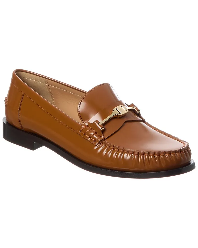 Ferragamo New Vara Chain Leather Loafer Brown