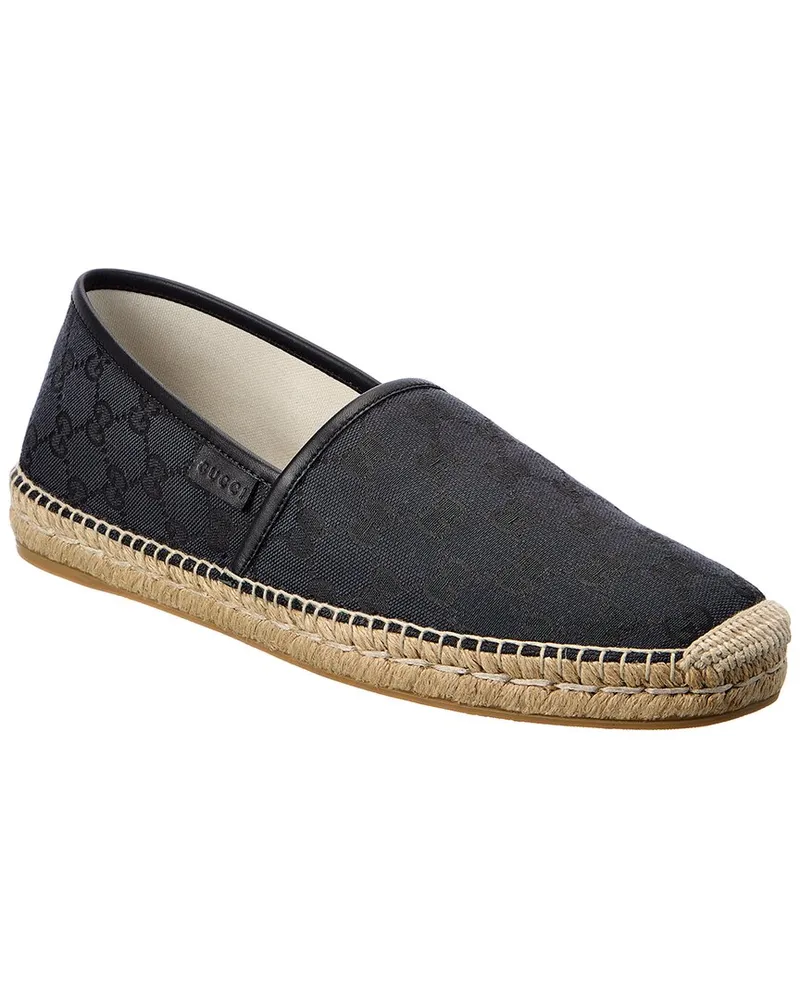Gucci GG Canvas & Leather Espadrille Blue