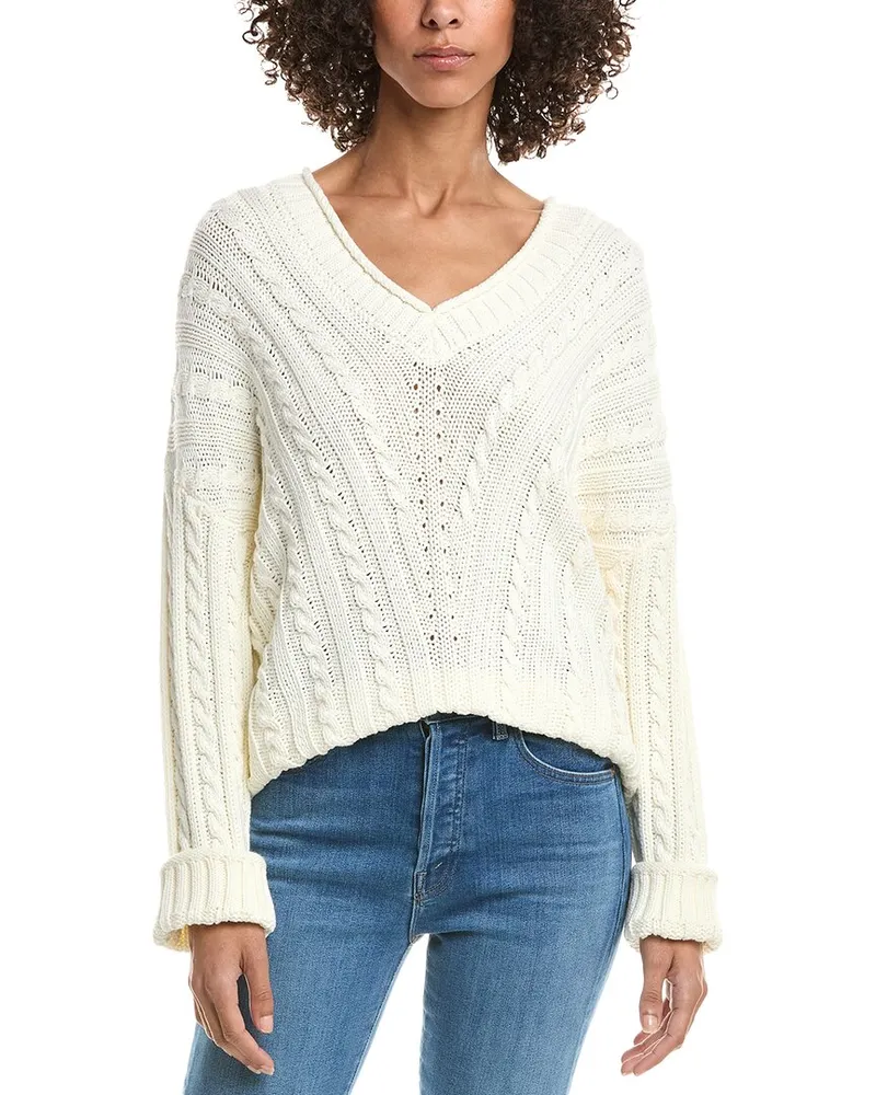 Michael Stars Murphy V-Neck Sweater White