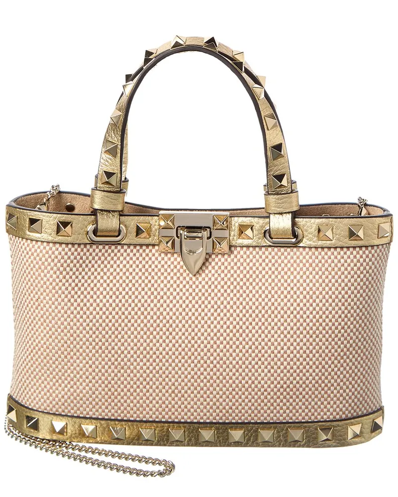 Valentino Garavani Rockstud Mini Canvas & Leather Tote Nocolor