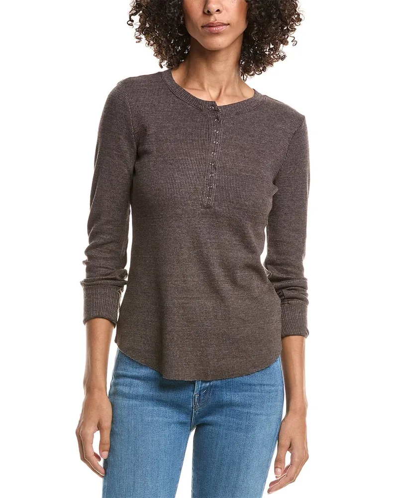 Michael Stars Regan Henley T-Shirt Brown