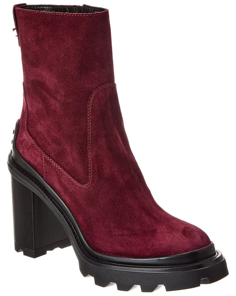 TOD'S TODs Gomma Suede Bootie Red
