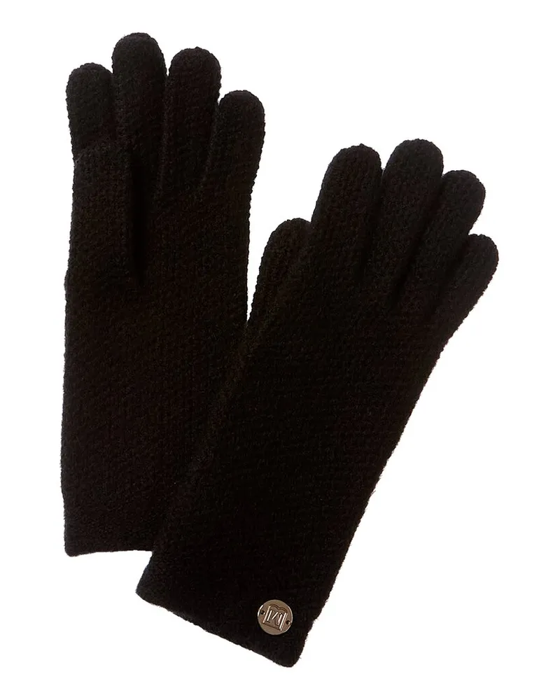 Bruno Magli Honeycomb Stitch Cashmere Gloves Black