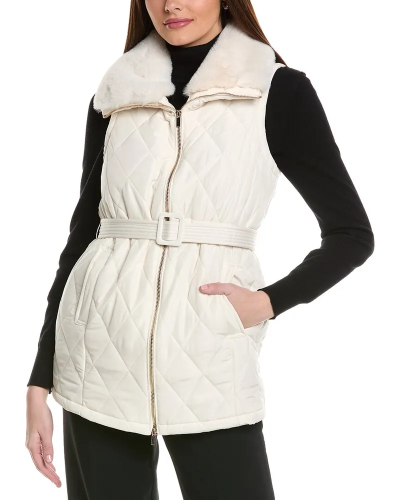 Anne Klein Quilted Vest White