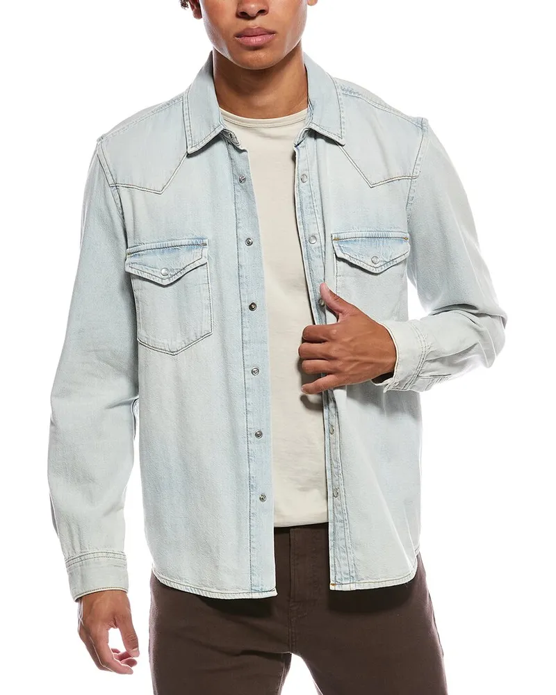 Frame Denim Western Denim Shirt Blue