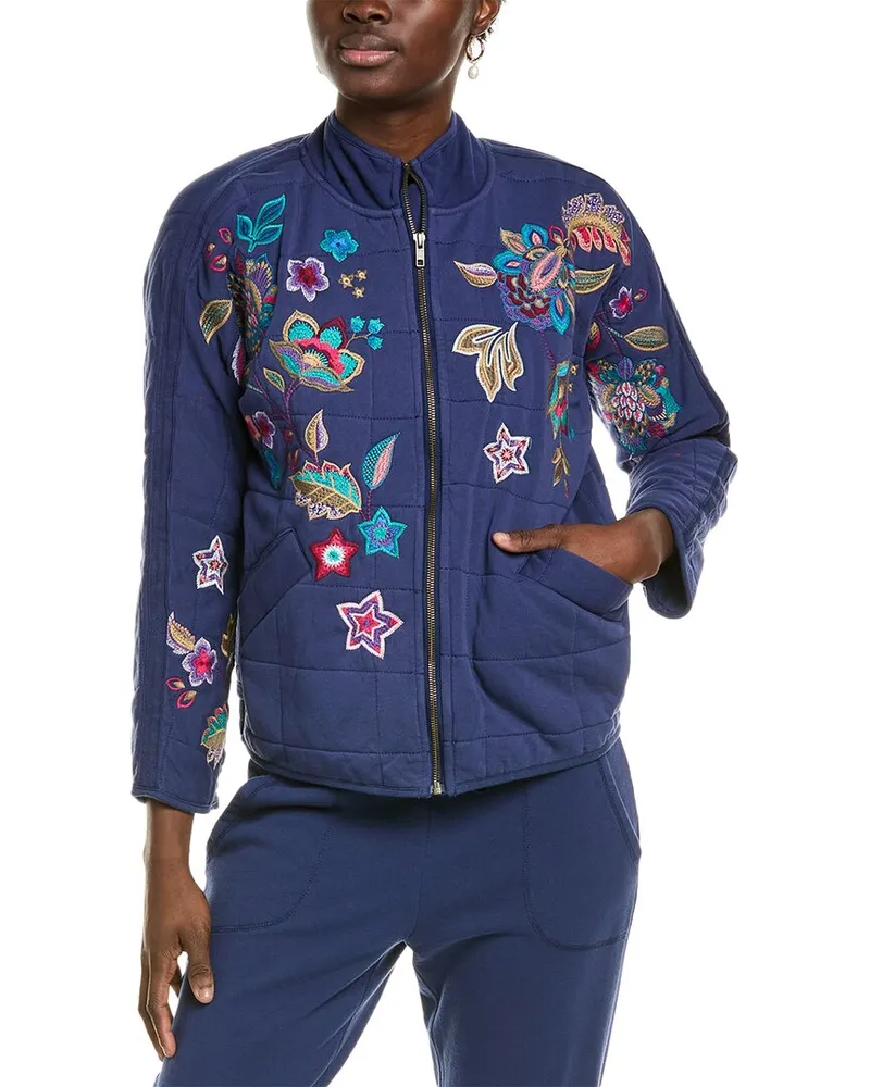 Johnny Was Quilted Jacket Blue