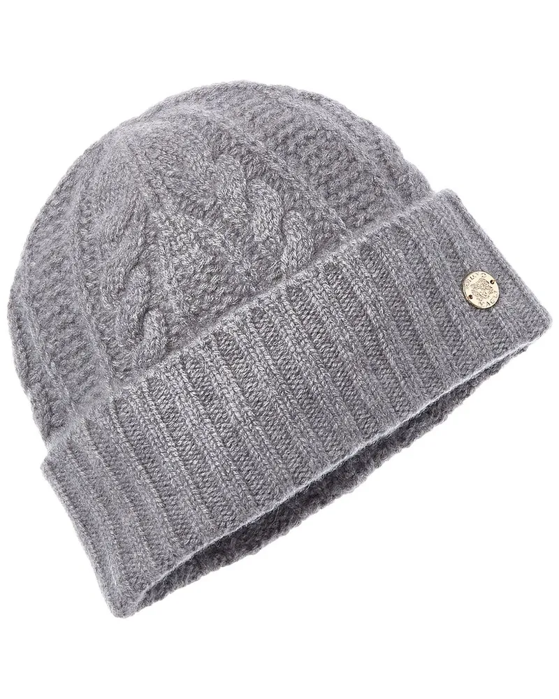 Bruno Magli Chunky Cable Cuffed Cashmere Hat Grey
