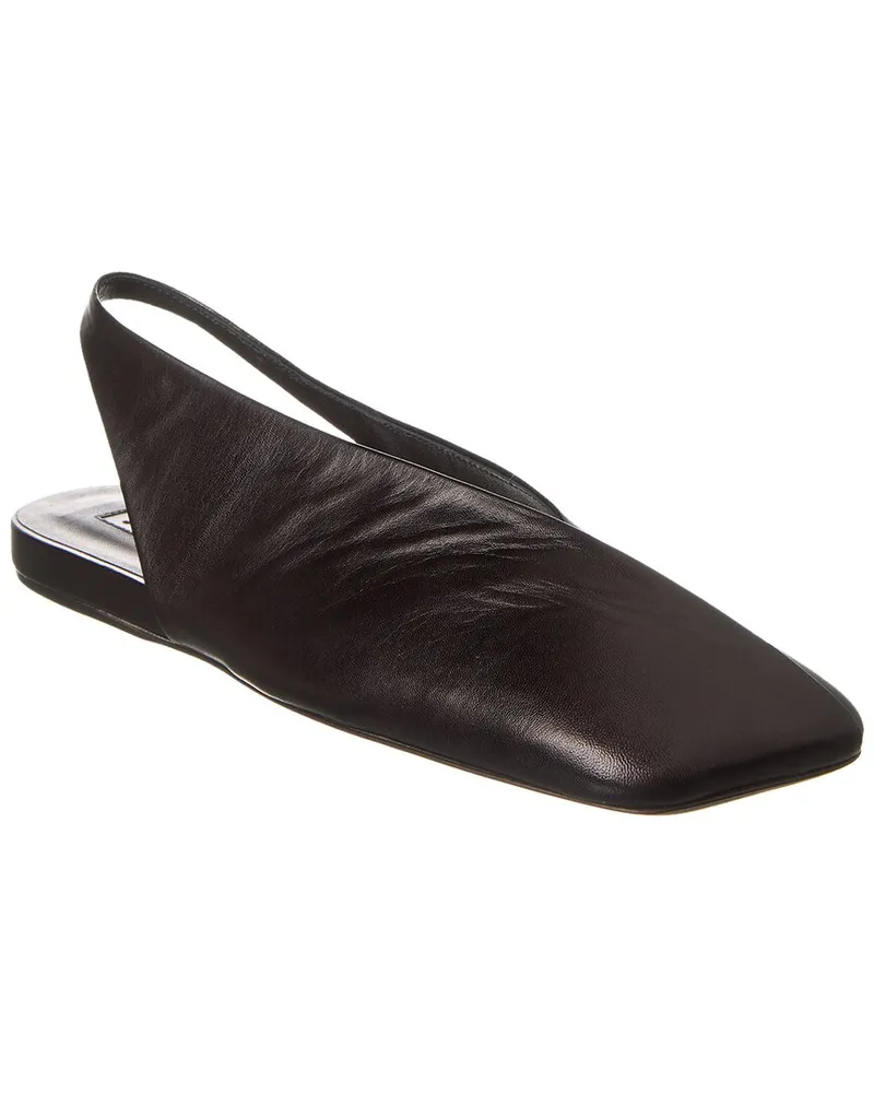 Jil Sander Leather Slingback Ballerina Flat Black