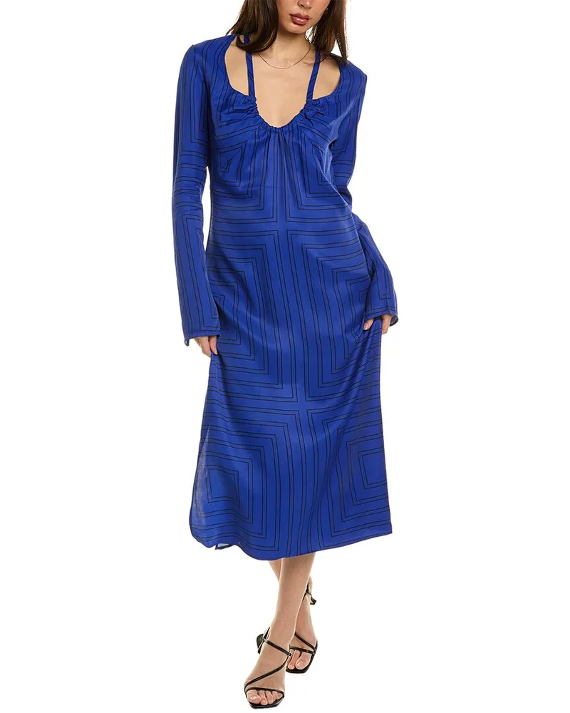 Equipment Vera Midi Dress Blue