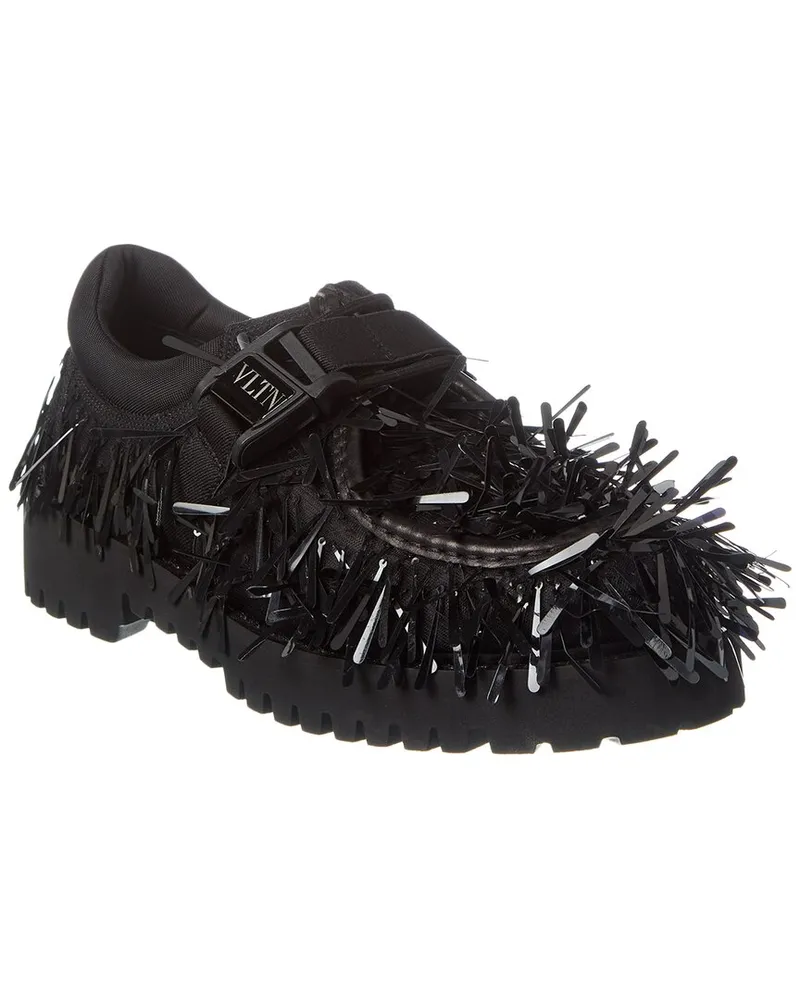 Valentino Garavani Canvas & Leather Oxford Black