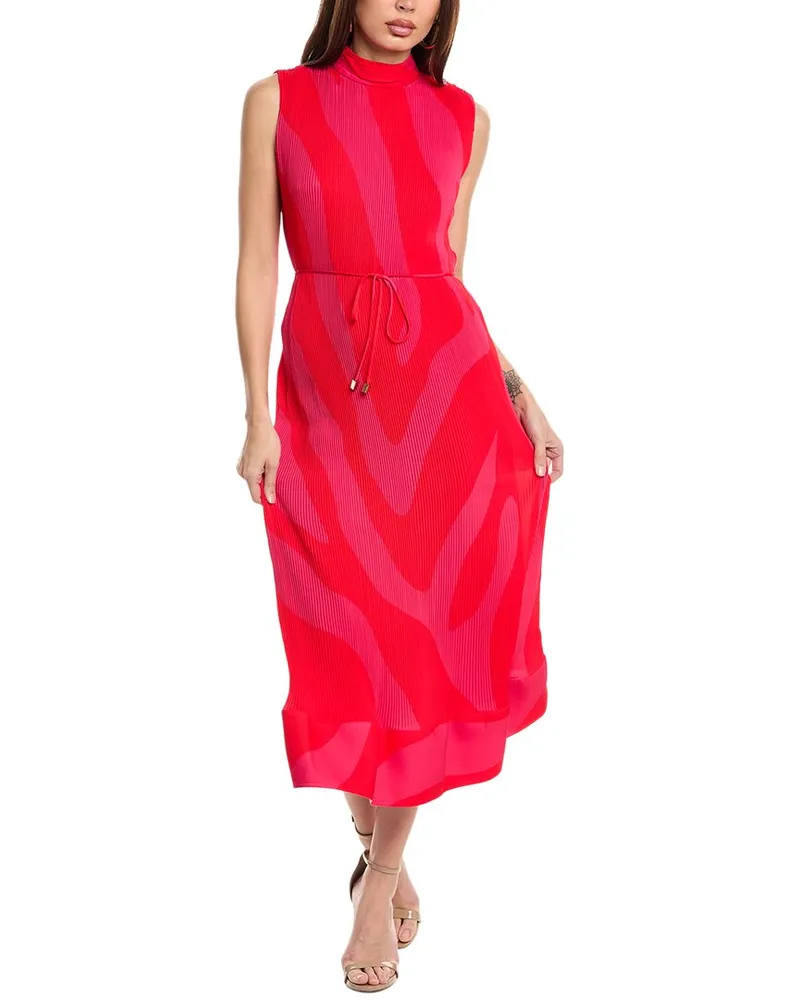 Milly Melina Zebra Midi Dress Pink